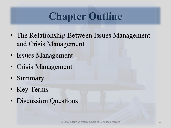 Chapter Outline • The Relationship Between Issues Management and Crisis Management • Issues Management