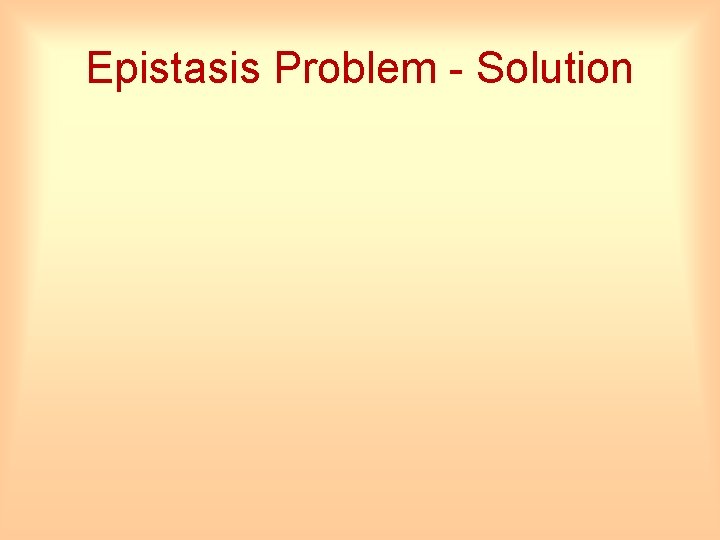 Epistasis Problem - Solution 