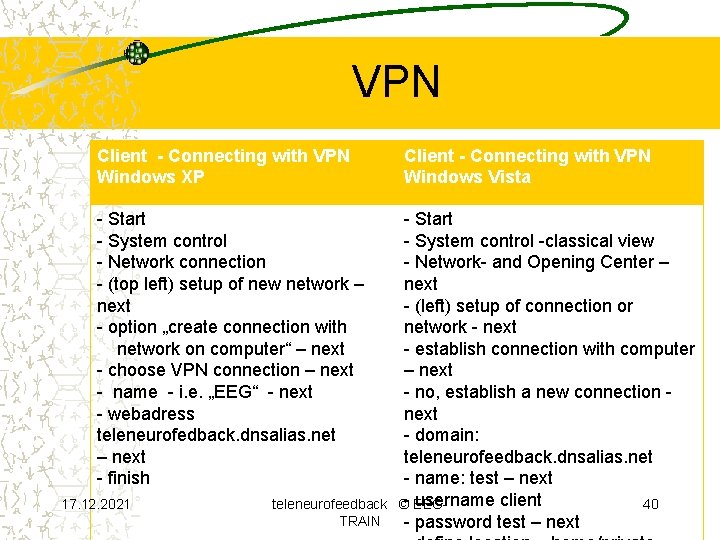 VPN Client - Connecting with VPN Windows XP Client - Connecting with VPN Windows