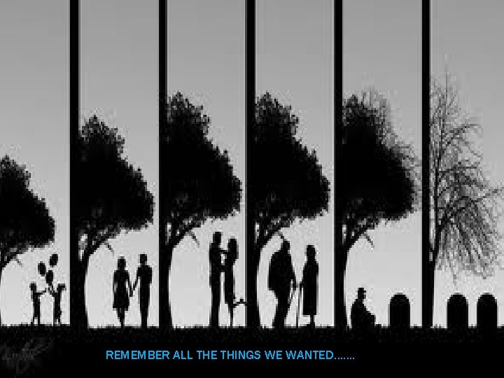 REMEMBER ALL THE THINGS WE WANTED……. 