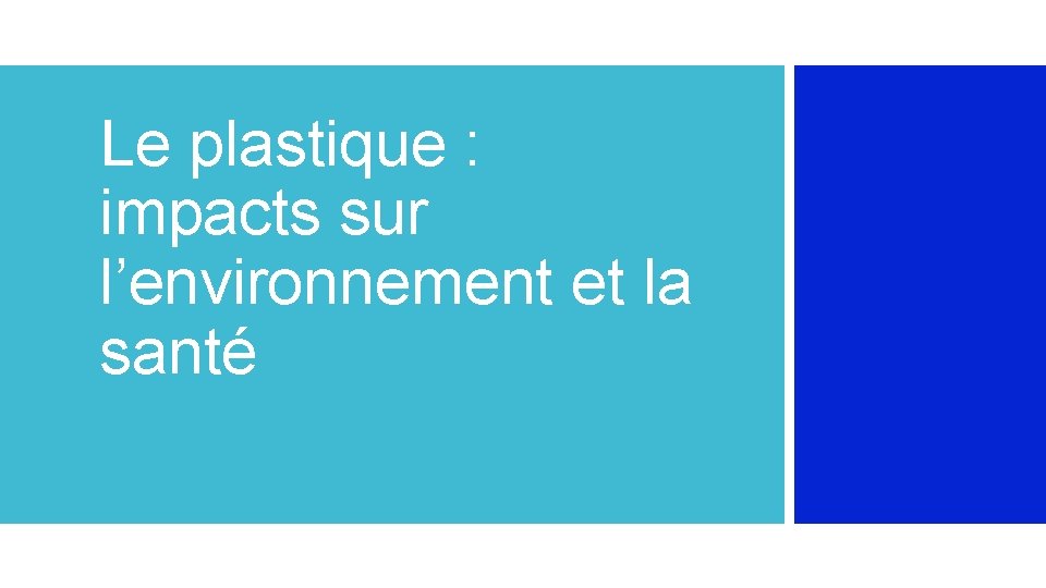 Le plastique : impacts sur l’environnement et la santé 