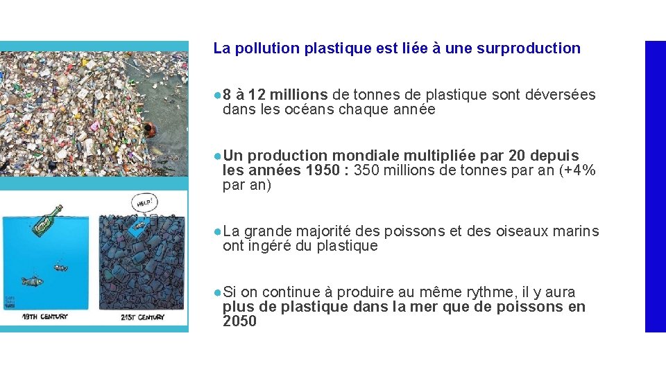 La pollution plastique est liée à une surproduction ● 8 à 12 millions de