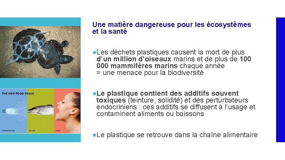 Une matière dangereuse pour les écosystèmes et la santé ●Les déchets plastiques causent la