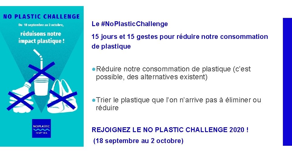 Le #No. Plastic. Challenge 15 jours et 15 gestes pour réduire notre consommation de