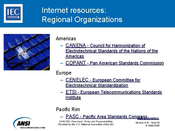 Internet resources: Regional Organizations Americas – CANENA Council for Harmonization of Electrotechnical Standards of