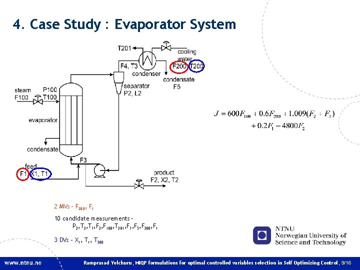 4. Case Study : Evaporator System 2 MVs – F 200, F 1 10 4. Case Study : Evaporator System 2 MVs – F 200, F 1 10
