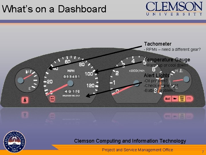What’s on a Dashboard Tachometer - RPMs – need a different gear? Temperature Gauge