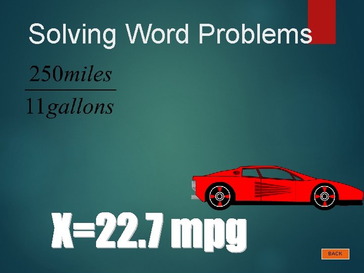 Solving Word Problems BACK 
