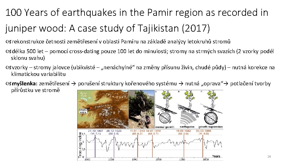 100 Years of earthquakes in the Pamir region as recorded in juniper wood: A