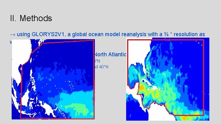 II. Methods → using GLORYS 2 V 1, a global ocean model reanalysis with