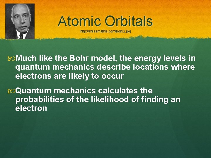 Atomic Orbitals http: //milesmathis. com/bohr 2. jpg Much like the Bohr model, the energy