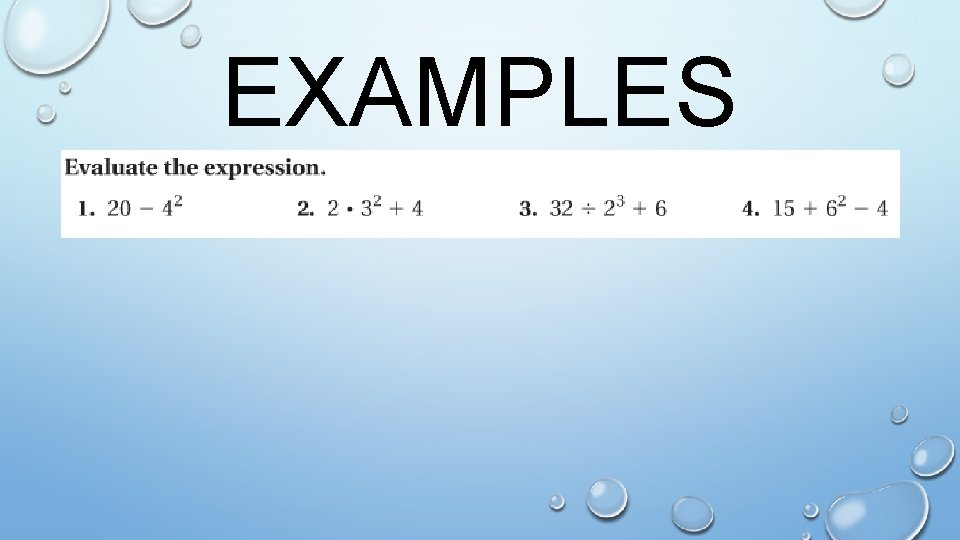 EXAMPLES 