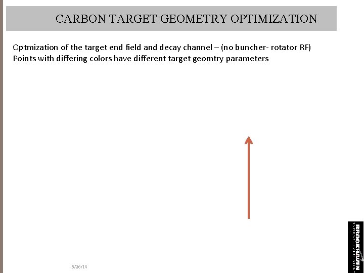 CARBON TARGET GEOMETRY OPTIMIZATION Optmization of the target end field and decay channel –