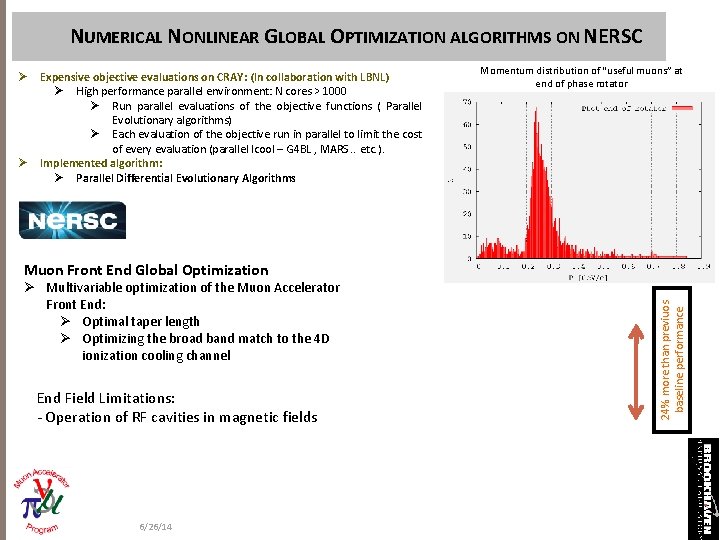 NUMERICAL NONLINEAR GLOBAL OPTIMIZATION ALGORITHMS ON NERSC Ø Ø Expensive objective evaluations on CRAY:
