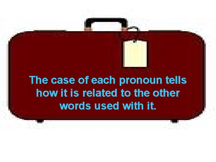 The case of each pronoun tells how it is related to the other words