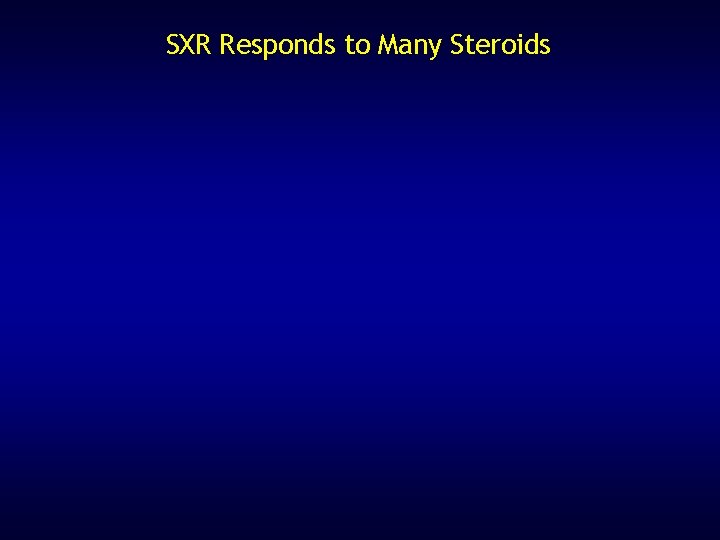 SXR Responds to Many Steroids 