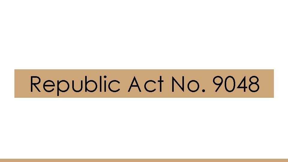 Republic Act No. 9048 
