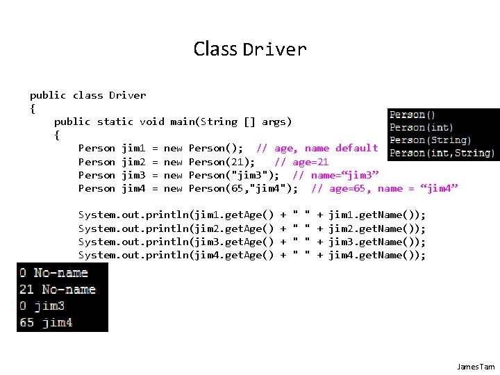 Class Driver public class Driver { public static void main(String [] args) { Person