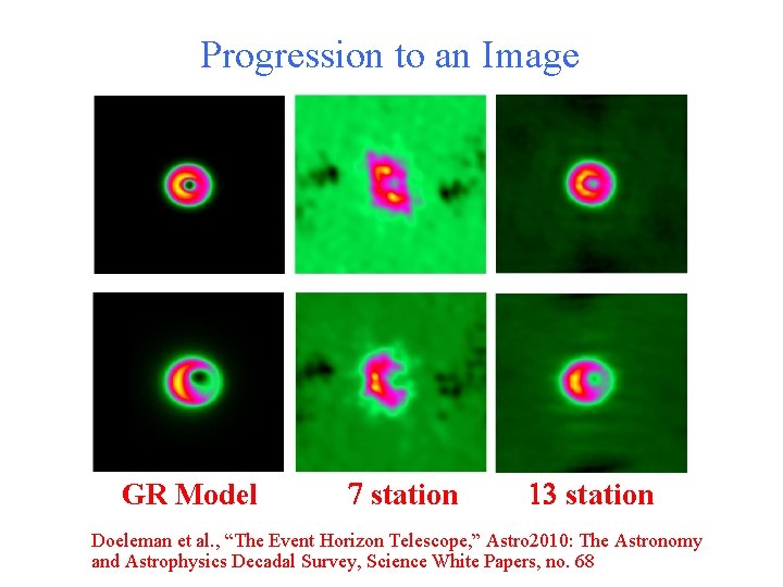 Progression to an Image GR Model 7 station 13 station Doeleman et al. ,