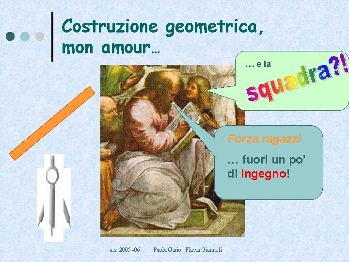 Costruzione geometrica, mon amour… … e la Forza Vi ho ragazzi lasciato solo riga