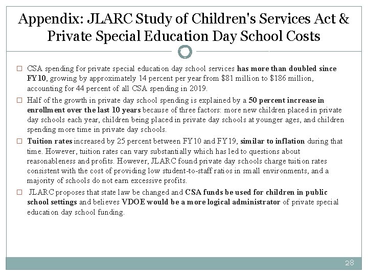 Appendix: JLARC Study of Children's Services Act & Private Special Education Day School Costs