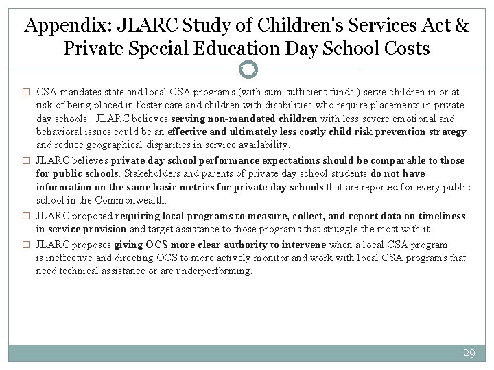 Appendix: JLARC Study of Children's Services Act & Private Special Education Day School Costs