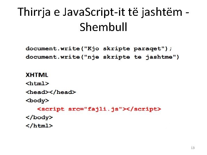 Thirrja e Java. Script-it të jashtëm Shembull 13 