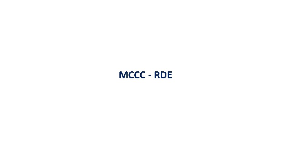 MCCC - RDE 