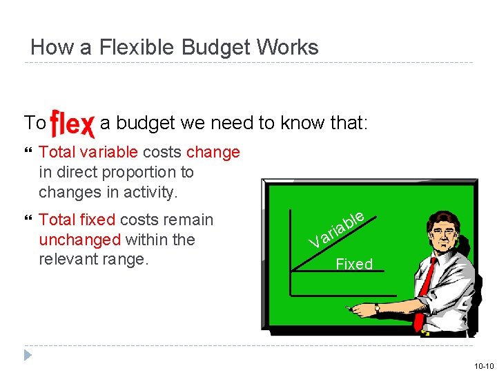 How a Flexible Budget Works To a budget we need to know that: Total
