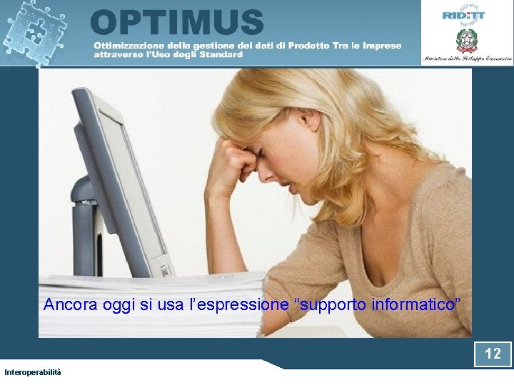 Ancora oggi si usa l’espressione “supporto informatico” 12 Interoperabilità 