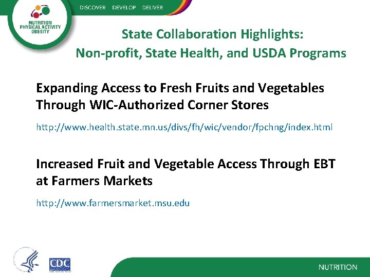 State Collaboration Highlights: Non-profit, State Health, and USDA Programs Expanding Access to Fresh Fruits