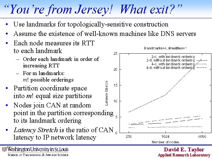 “You’re from Jersey! What exit? ” • Use landmarks for topologically-sensitive construction • Assume