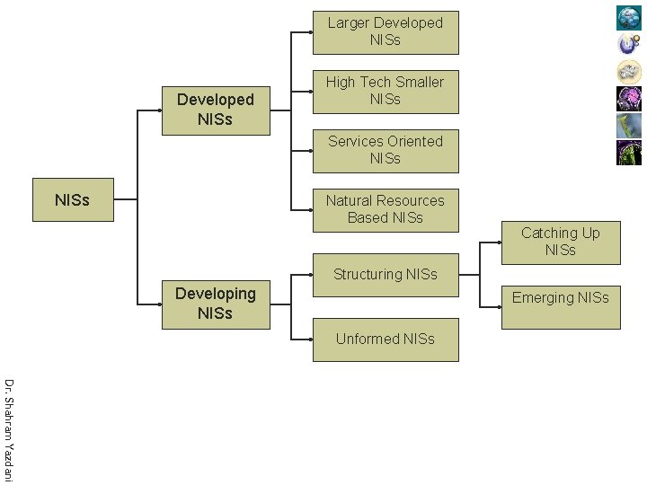 Larger Developed NISs High Tech Smaller NISs Services Oriented NISs Natural Resources Based NISs