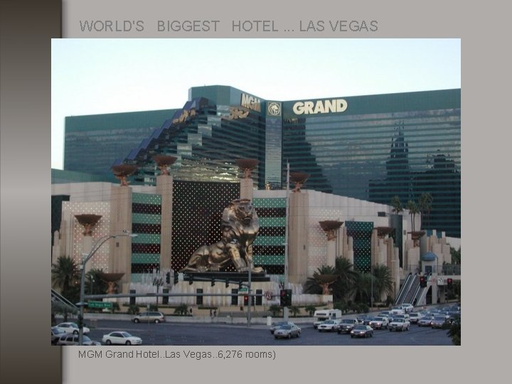 WORLD'S BIGGEST HOTEL. . . LAS VEGAS MGM Grand Hotel. . Las Vegas. .