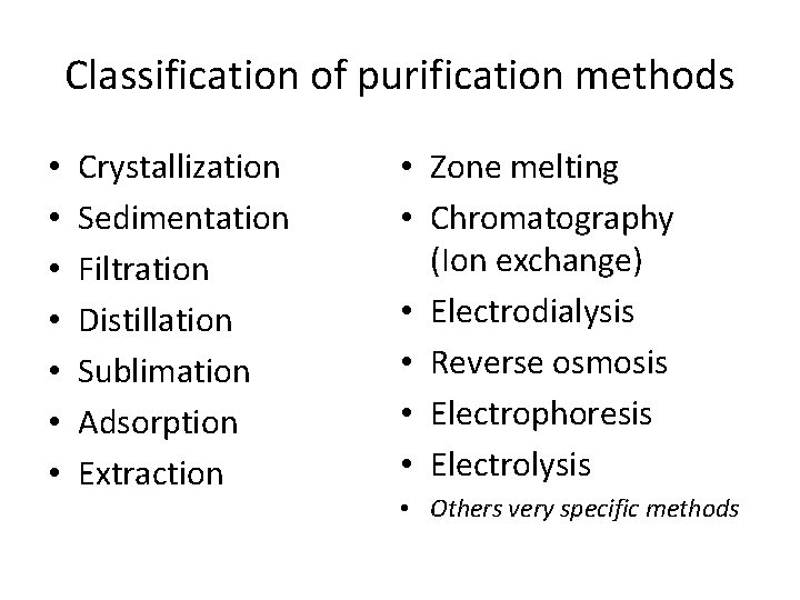 Purification of Materials Roman Boiko National University of