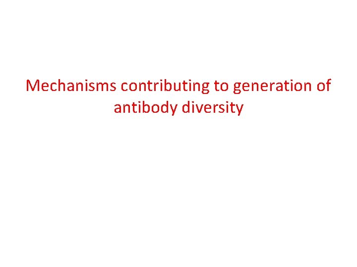 Mechanisms contributing to generation of antibody diversity 