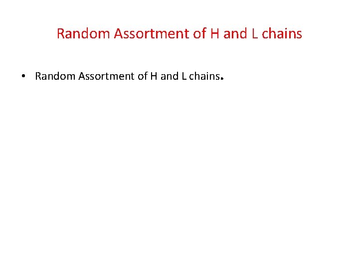 Random Assortment of H and L chains • Random Assortment of H and L