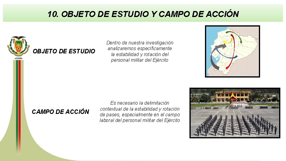 10. OBJETO DE ESTUDIO Y CAMPO DE ACCIÓN OBJETO DE ESTUDIO CAMPO DE ACCIÓN