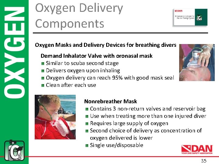 Oxygen Delivery Components Oxygen Masks and Delivery Devices for breathing divers Demand Inhalator Valve