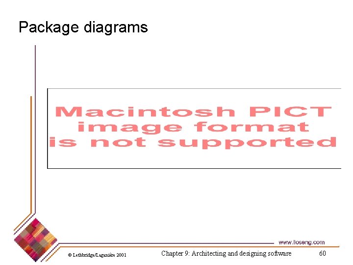 Package diagrams © Lethbridge/Laganière 2001 Chapter 9: Architecting and designing software 60 