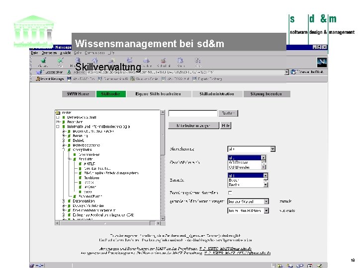 Wissensmanagement bei sd&m Skillverwaltung 18 