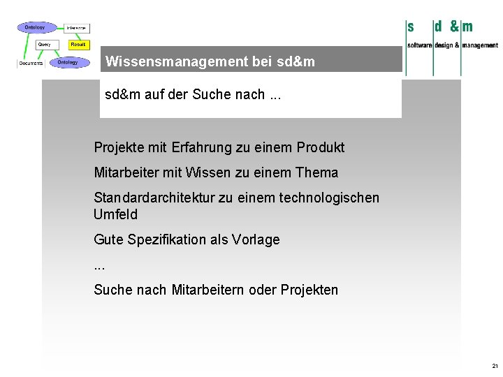 Wissensmanagement bei sd&m auf der Suche nach. . . Projekte mit Erfahrung zu einem