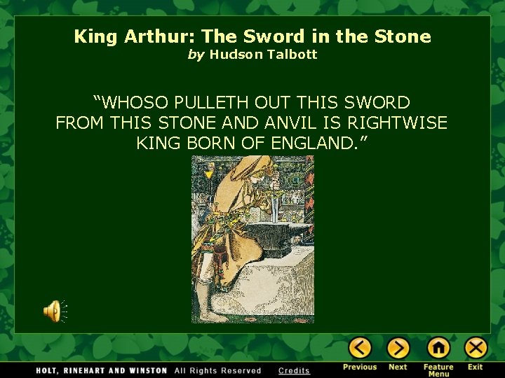 King Arthur: The Sword in the Stone by Hudson Talbott “WHOSO PULLETH OUT THIS