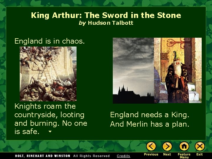 King Arthur: The Sword in the Stone by Hudson Talbott England is in chaos.