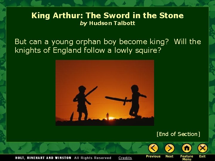 King Arthur: The Sword in the Stone by Hudson Talbott But can a young