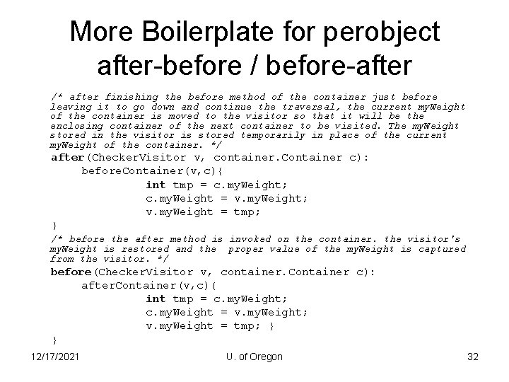 More Boilerplate for perobject after-before / before-after /* after finishing the before method of