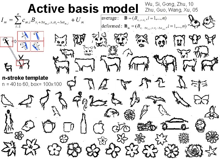 Active basis model n-stroke template n = 40 to 60, box= 100 x 100
