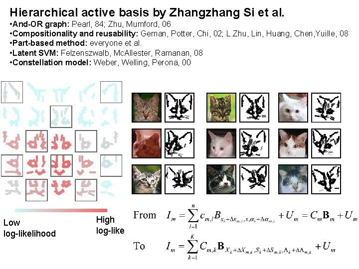 Hierarchical active basis by Zhangzhang Si et al. • And-OR graph: Pearl, 84; Zhu,