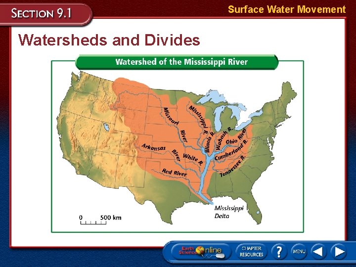Surface Water Movement Watersheds and Divides 