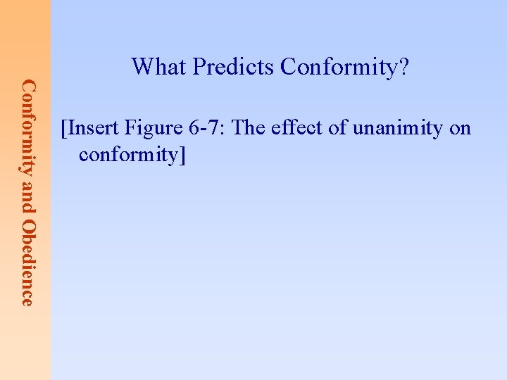 Conformity and Obedience What Predicts Conformity? [Insert Figure 6 -7: The effect of unanimity